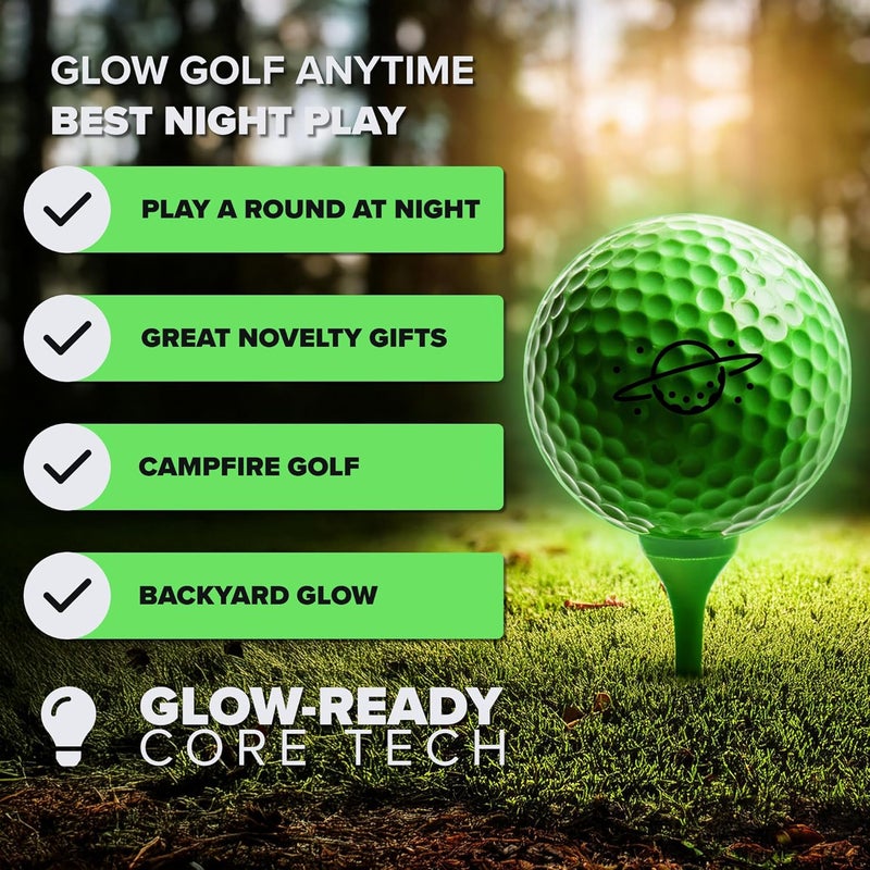 EVERYSWING GOLF Supernova Glow Golf Balls – Rechargeable by UV Flashlight for Night Play, Perfect for Night Golf and Dusk Rounds & Bright, Lasting Glow - Image 2
